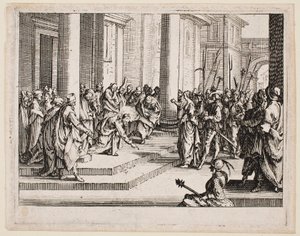 Jesus och äktenskapsbryterskan, ur serien ”Nya testamentet” av Jacques Callot