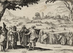 Jesus och fariséerna, 1635 av Jacques Callot
