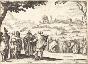Jesus med fariséerna av Jacques Callot
