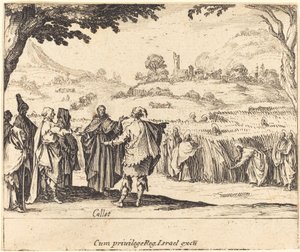 Jesus med fariséerna av Jacques Callot