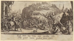 Korsbärandet, blad 6 i serien ”Den stora passionen” av Jacques Callot