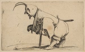 LEstropié au Capuchon Tiggaren med huva, från Varie Figure Gobbi, svitappe..., 1616-22. av Jacques Callot