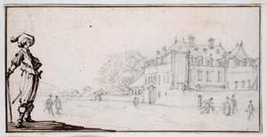 La Romaine, Claude Deruets egendom (svart krita och bläck på papper) av Jacques Callot