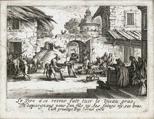 Den förlorade sonens liv ... (gravyr) av Jacques Callot