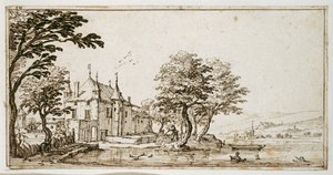 La Vieille Malgrange (penna & brunt bläck på papper) av Jacques Callot