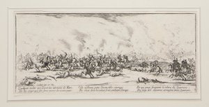 Slaget, tallrik 3 från serien The Great Miseries of War av Jacques Callot