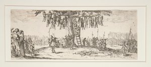 Hängningen från krigets stora elände av Jacques Callot