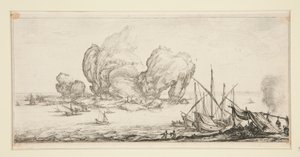 Le grand rocher (Den enorma klippan), från Landscapes for Giovanni de Medici av Jacques Callot