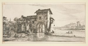Vattenkvarnen, ur Landskap för Giovanni de Medici av Jacques Callot