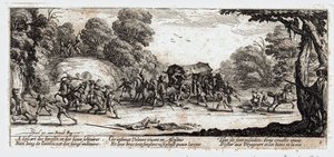 Krigets elände och olyckor ... (gravyr) av Jacques Callot