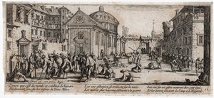 Krigets elände och olyckor ... (gravyr) av Jacques Callot