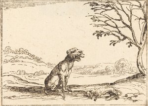 Lejoninna som sörjer sin unge av Jacques Callot