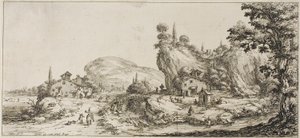 Laddar varor, från olika scener designade i Florens av Jacques Callot
