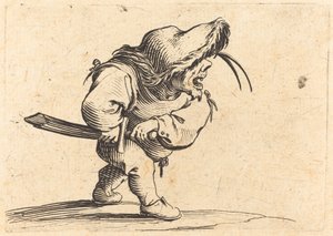 Man som förbereder sig för att dra sitt svärd av Jacques Callot