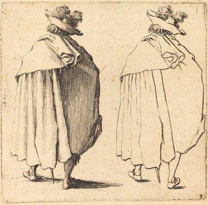 Man i mantel, sedd bakifrån av Jacques Callot