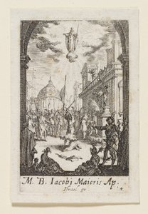 Den helige Jakobs den äldres martyrskap (M. B. Jacobi Maioris) av Jacques Callot