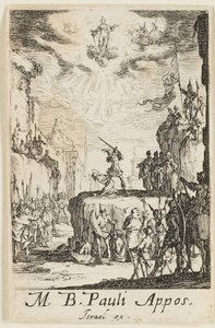 Sankt Paulus martyrdöd, plansch två från Apostlarnas martyrdöd av Jacques Callot