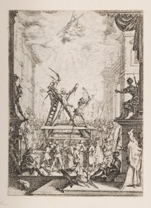 Martyrium of St. Andrew, no. 5 från Apostlarnas martyrskap av Jacques Callot