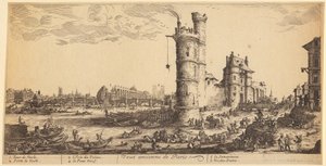 Sankt Taddeus martyrskap, blad 12 ur serien "Apostlarnas martyrskap" av Jacques Callot