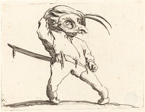 Maskerad man med vridna fötter, ca. 1622. av Jacques Callot