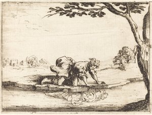 Narcissus tittar i vattnet av Jacques Callot