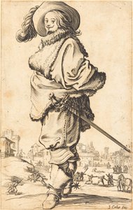 Adel man med pälsplastron av Jacques Callot