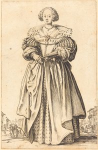 Adlig kvinna med fläkt av Jacques Callot