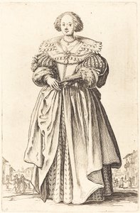 Adlig kvinna med fläkt av Jacques Callot