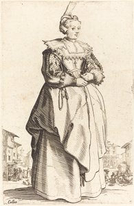 Adlig kvinna med en liten hatt, ca. 16201623. av Jacques Callot