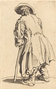 Gammal tiggare med en krycka, c.1622 av Jacques Callot