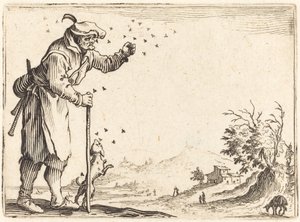 Bonde attackerad av bin av Jacques Callot