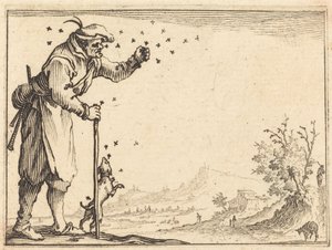 Bonde angripen av bin av Jacques Callot