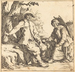 Bondepar i vila, ca. 1621. av Jacques Callot
