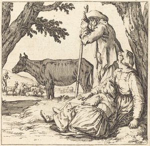 Bondepar med ko av Jacques Callot