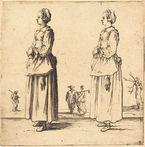 Bondekvinna, i profil, vänd åt vänster av Jacques Callot