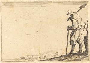 Bonde med spade på axeln av Jacques Callot
