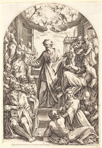 Petrus väcker Tabitha till liv av Jacques Callot