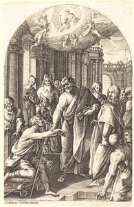 Petrus och Johannes botar den lame av Jacques Callot