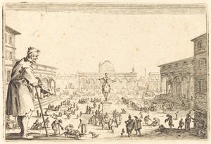 Piazza SS. Annunziata, Florens, ca. 1622. av Jacques Callot