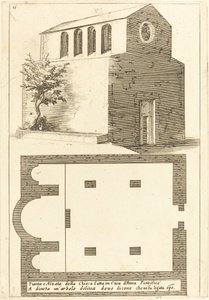 Plan och höjd av kyrkan nära Annas hus av Jacques Callot