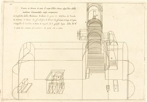 Plan och höjd av kyrkan Madonnas grav av Jacques Callot