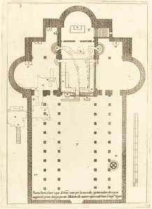 Plan för den heliga krubbans kyrka, 1619. av Jacques Callot