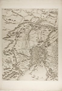 Tallrik två från Belägringen av La Rochelle av Jacques Callot