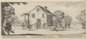 Plundring, blad 4 i serien ”Krigets fasor” av Jacques Callot