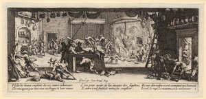 Plundring av en bondgård, blad 5 i serien ”Krigets fasor” av Jacques Callot