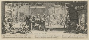 Plundring av en bondgård, blad 5 i serien ”Krigets fasor” av Jacques Callot