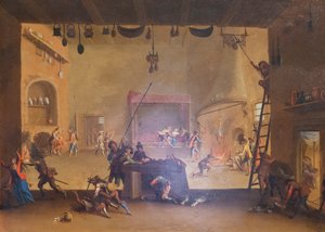 Plundering a Farmhouse, från serien The Miseries of War av Jacques Callot