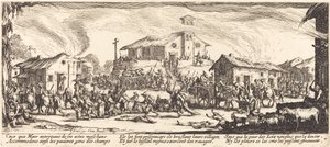 Plundra och bränna en by av Jacques Callot