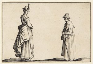 Profiler av två kvinnor av Jacques Callot