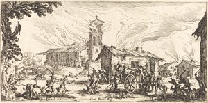 Härja och bränna en by av Jacques Callot
